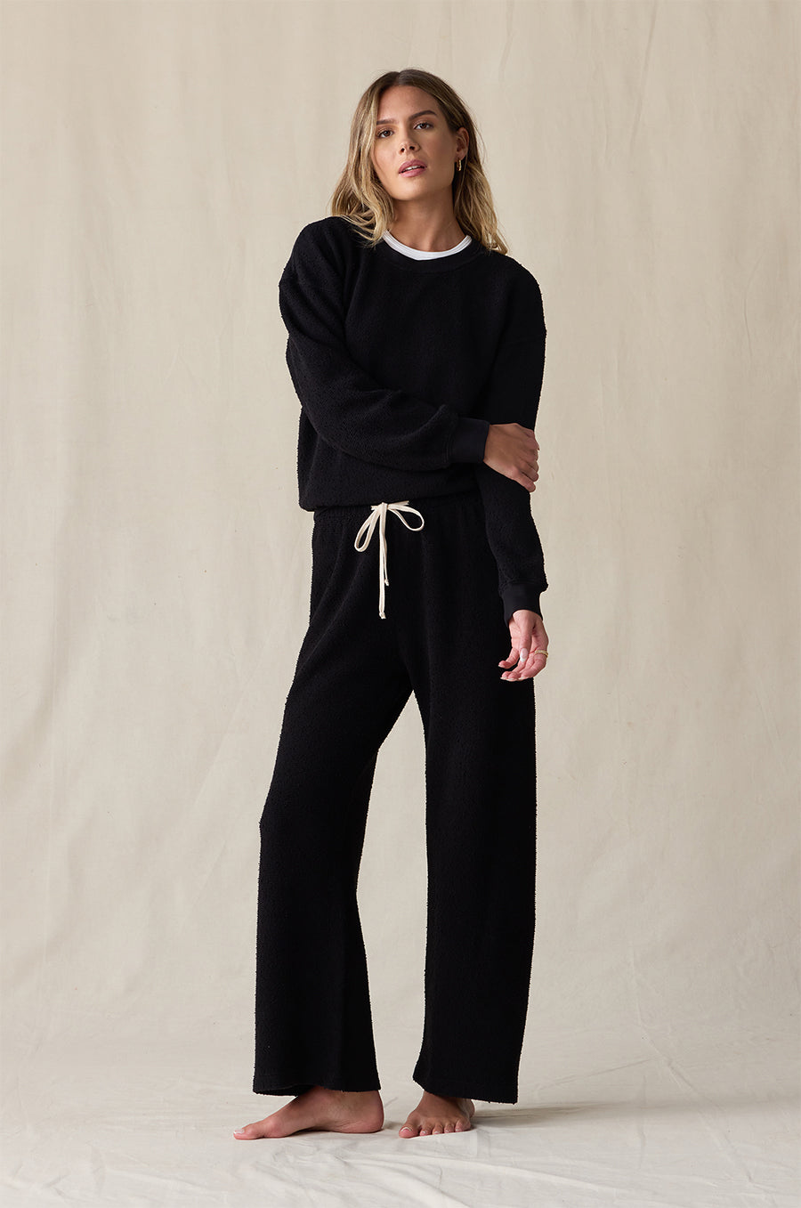 THE EVERYDAY PANT IN BLACK BOUCLÉ
