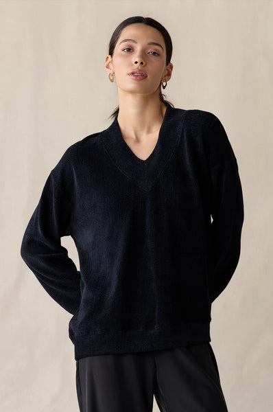 PSYCHICFEVER PCFアパレル V-NECK セーター XL Relaxed V-Neck Pullover| Midnight Chenille | the lady & the sailor