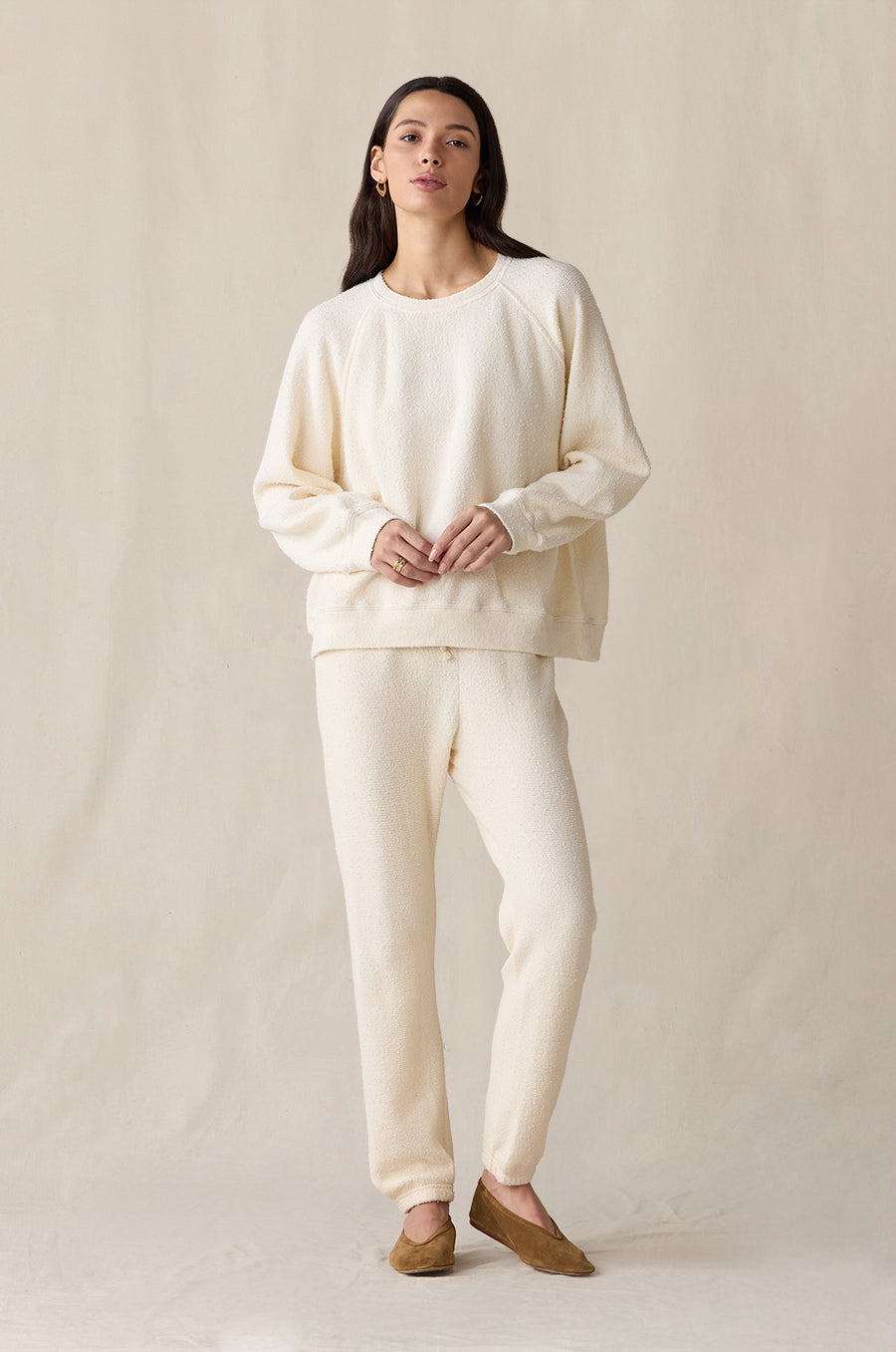 Brentwood Sweatshirt and Vintage Sweatpant in vanilla bouclé - the lady & the sailor