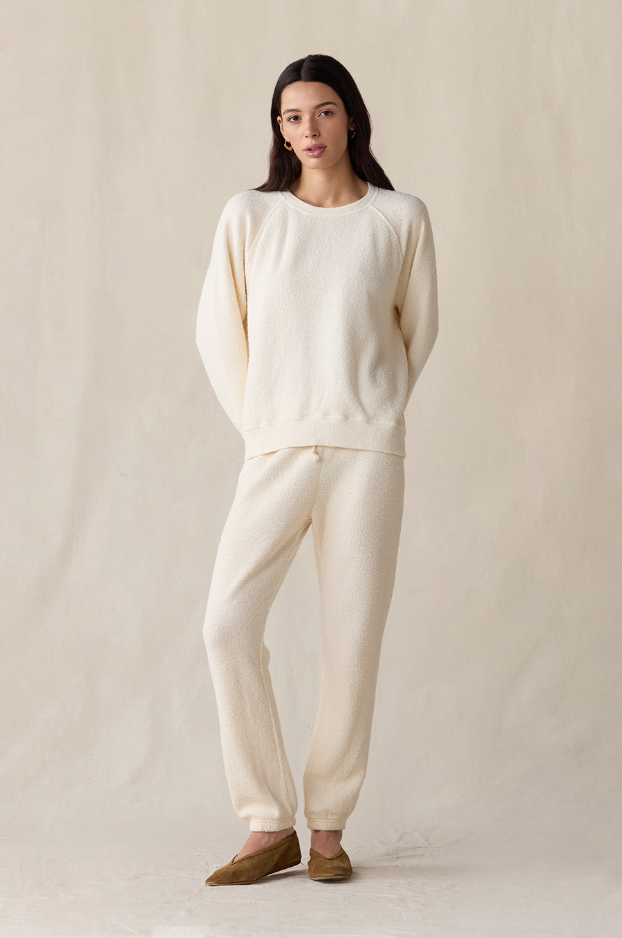 Brentwood Sweatshirt and Vintage Sweatpant in vanilla bouclé - the lady & the sailor