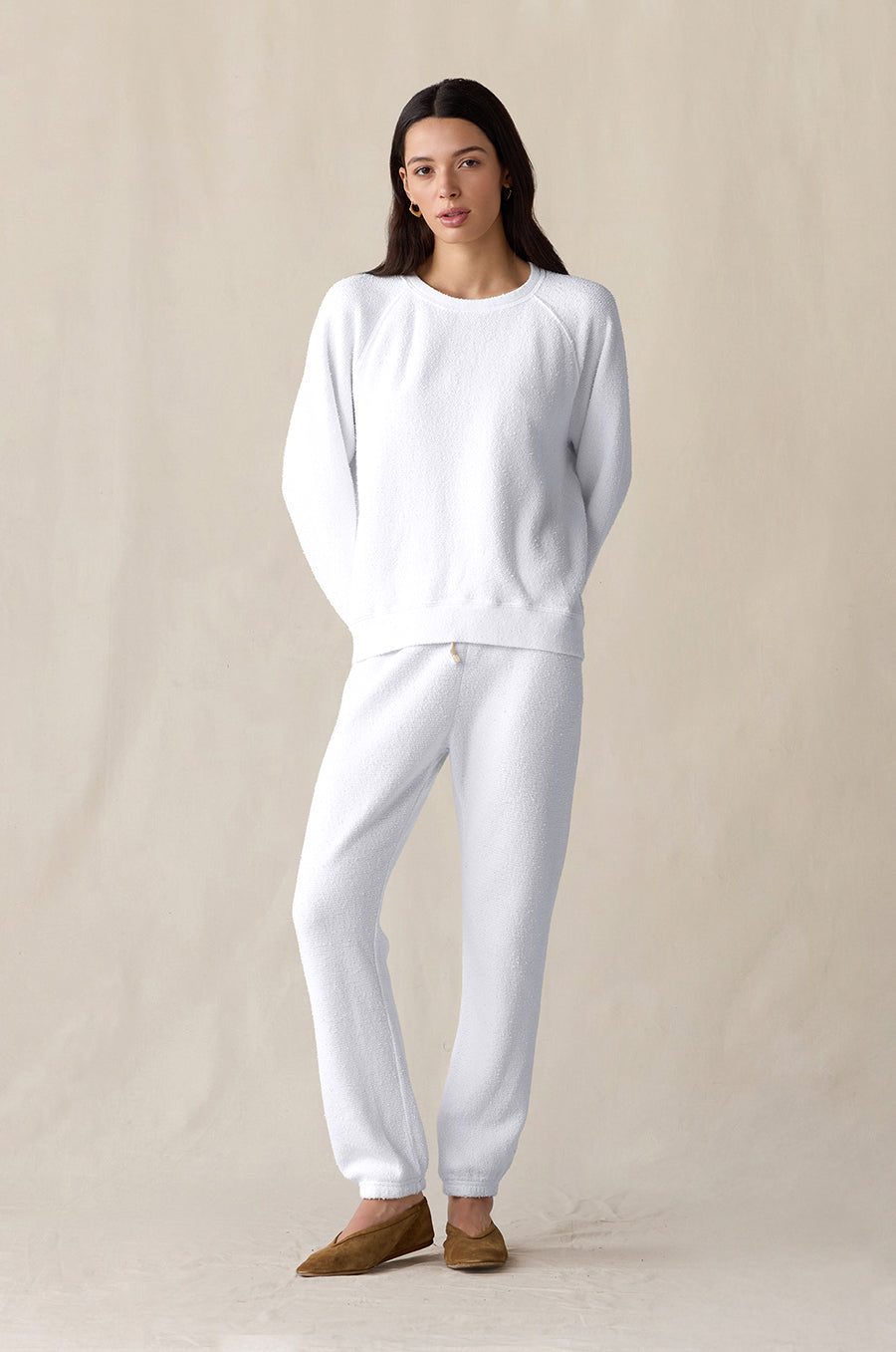 BRENTWOOD SWEATSHIRT IN WHITE BOUCLÉ