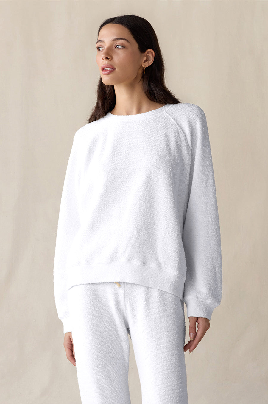 BRENTWOOD SWEATSHIRT IN WHITE BOUCLÉ