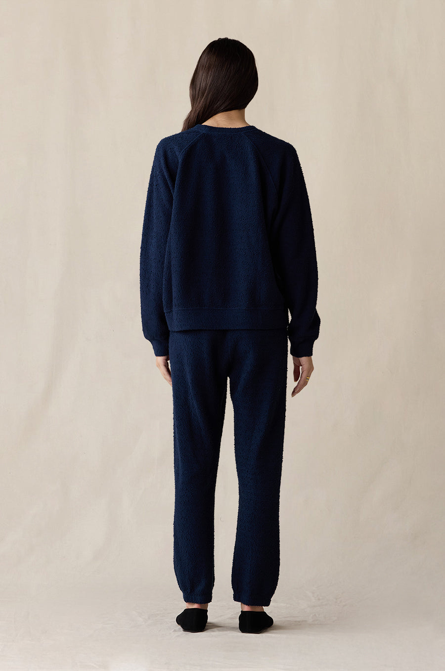 Brentwood Sweatshirt and Vintage Sweatpant in indigo bouclé - the lady & the sailor