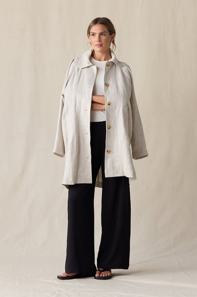 Swing Coat | Natural Linen | the lady & the sailor