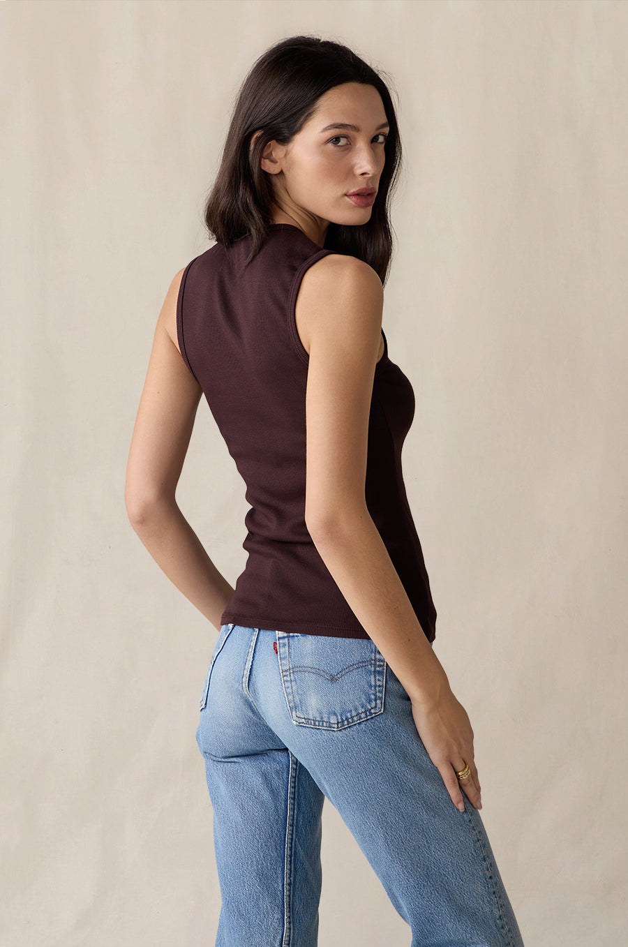 The Scoopneck Tank in espresso classic rib - the lady & the sailor