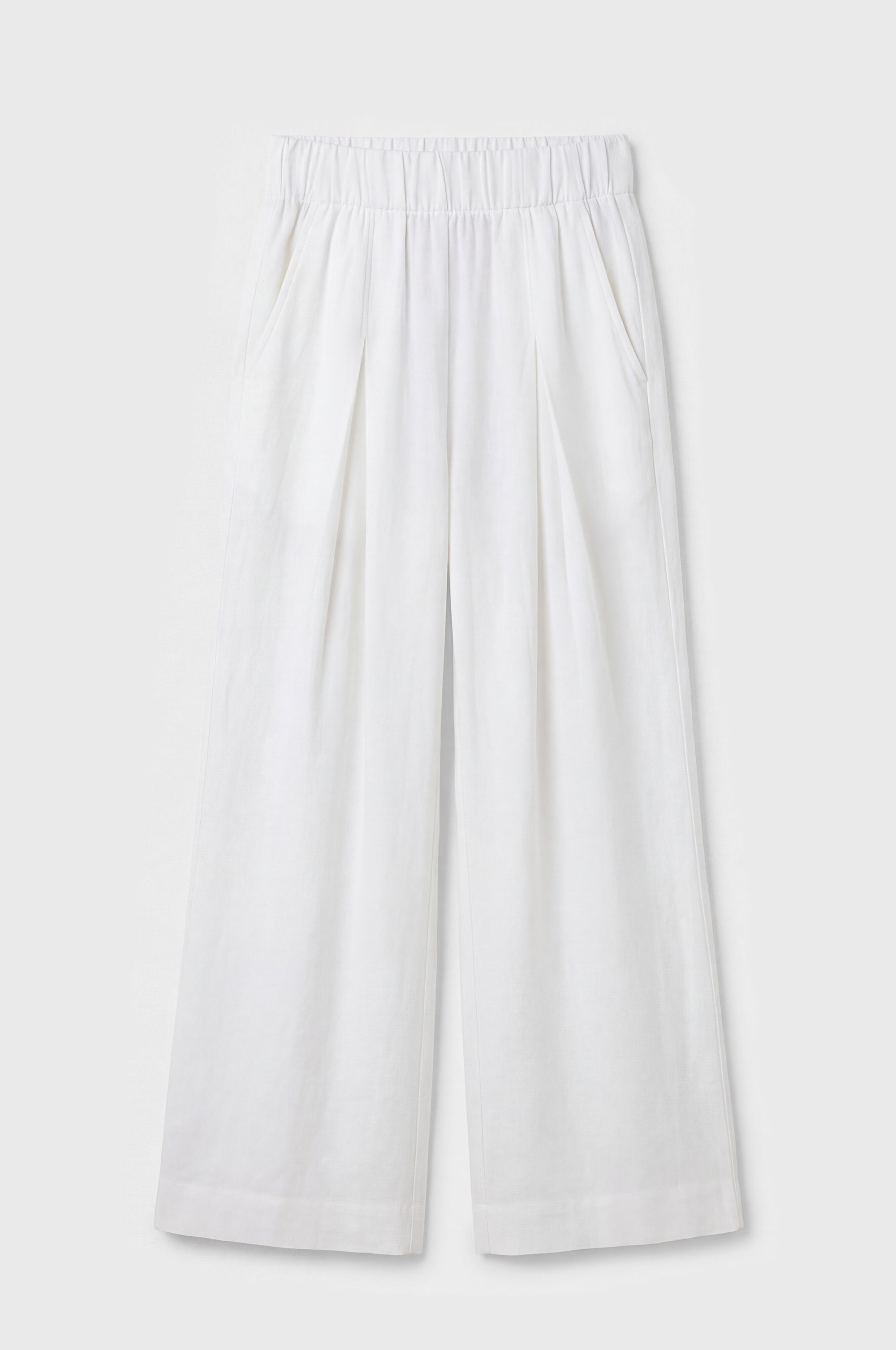 ANKLE PLEATED TROUSER IN IVORY