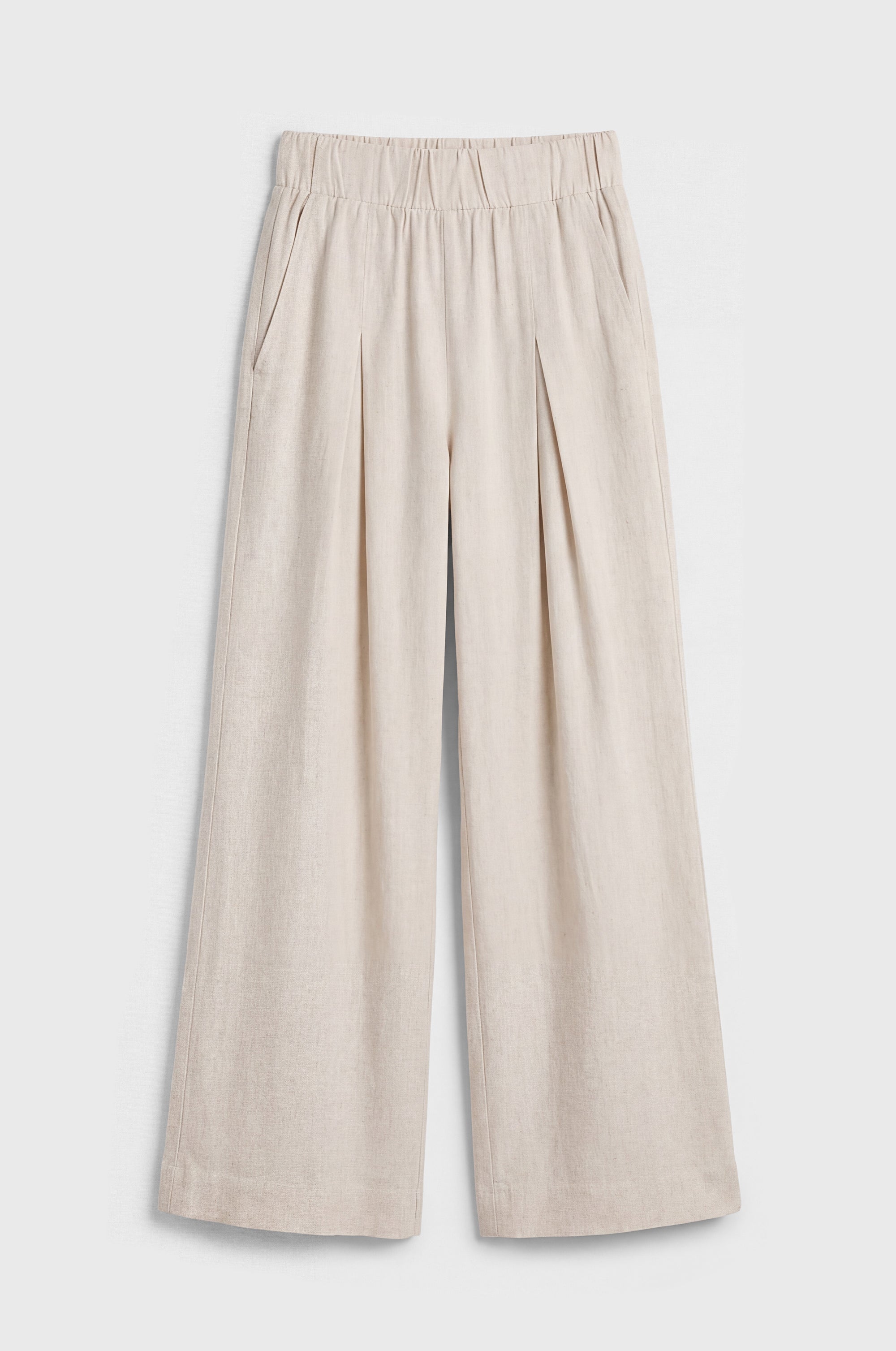 ANKLE PLEATED TROUSER IN NATURAL