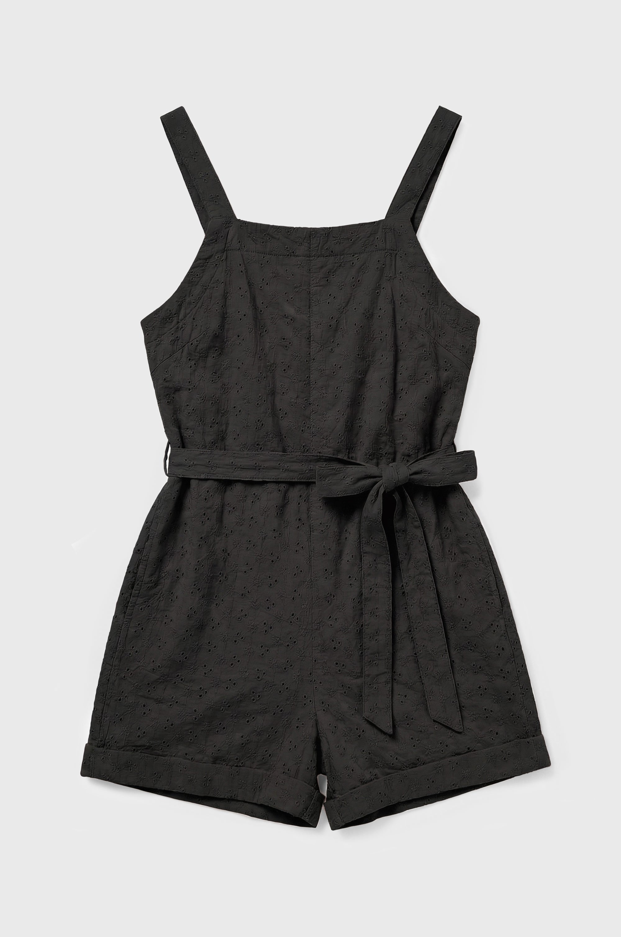 THE BEACH PLAYSUIT IN BLACK EYELET