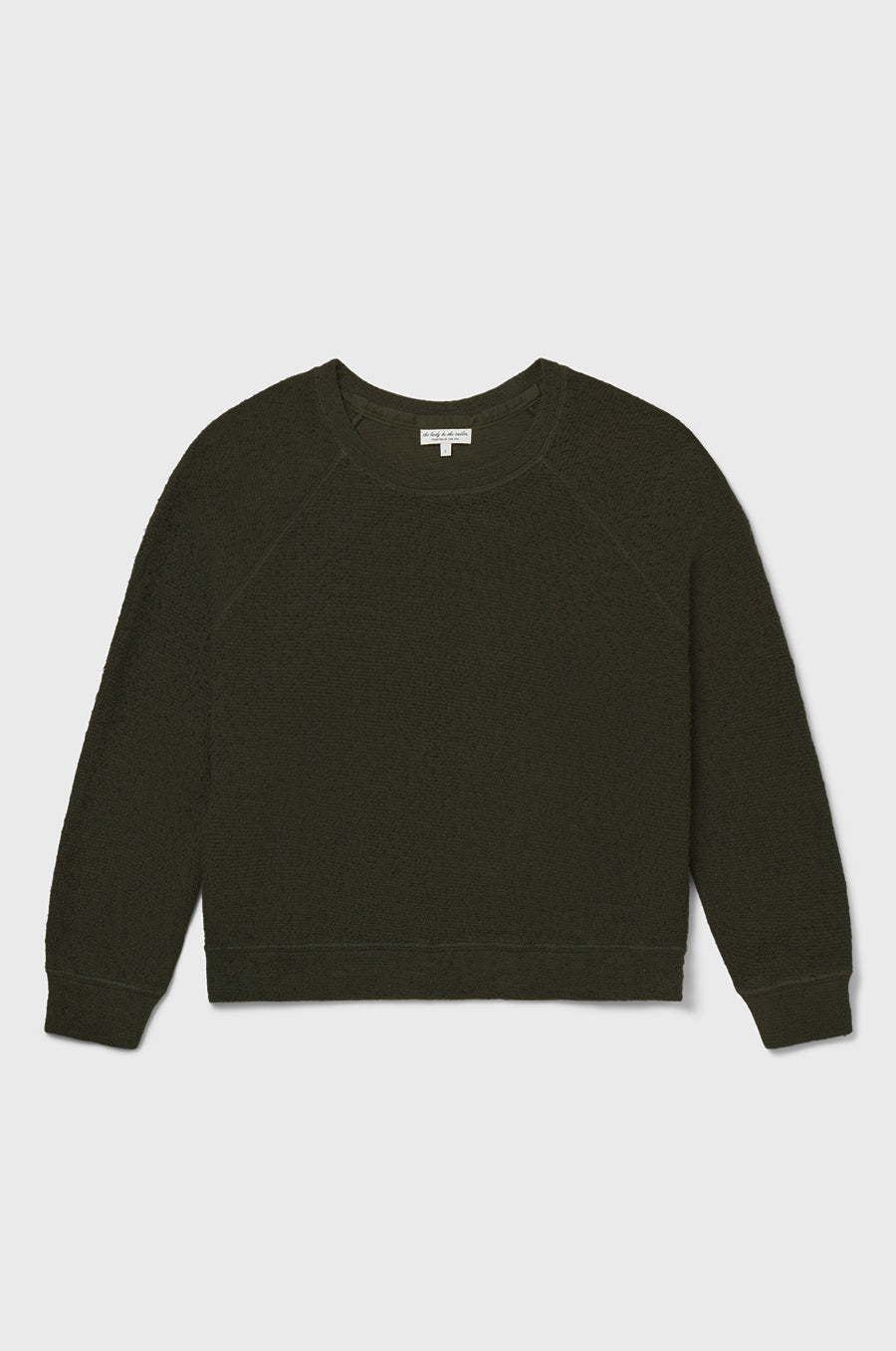 BRENTWOOD SWEATSHIRT IN MOSS BOUCLÉ