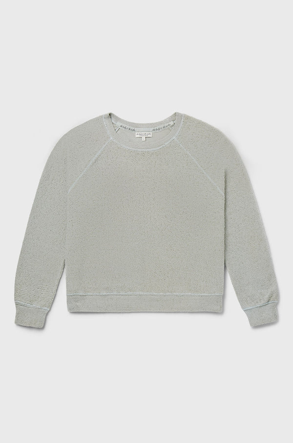 the lady & the sailor Brentwood Sweatshirt in Seafoam Bouclé.