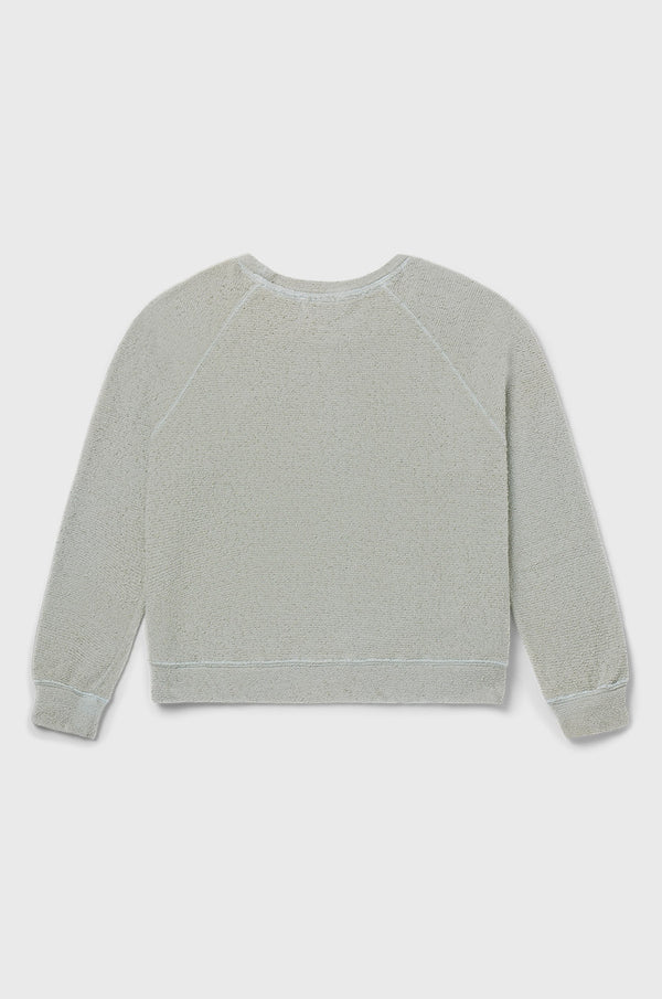 the lady & the sailor Brentwood Sweatshirt in Seafoam Bouclé.