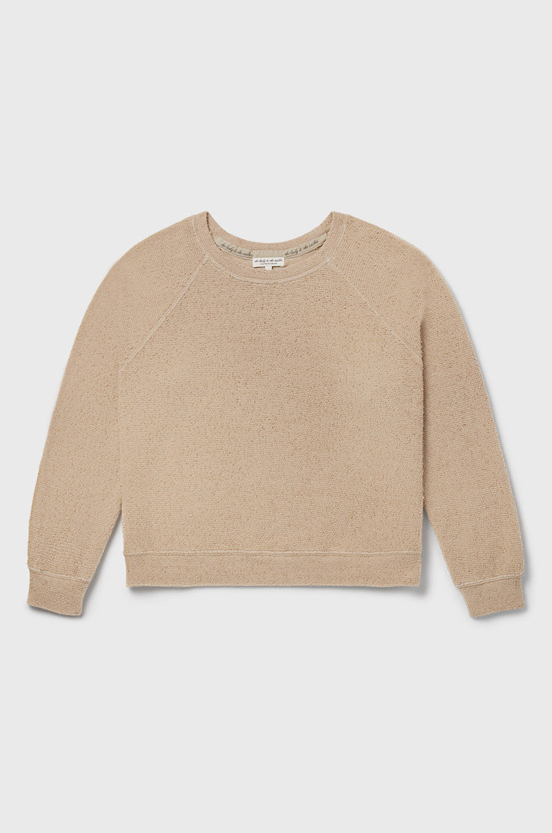the lady & the sailor Brentwood Sweatshirt in Stone Bouclé.