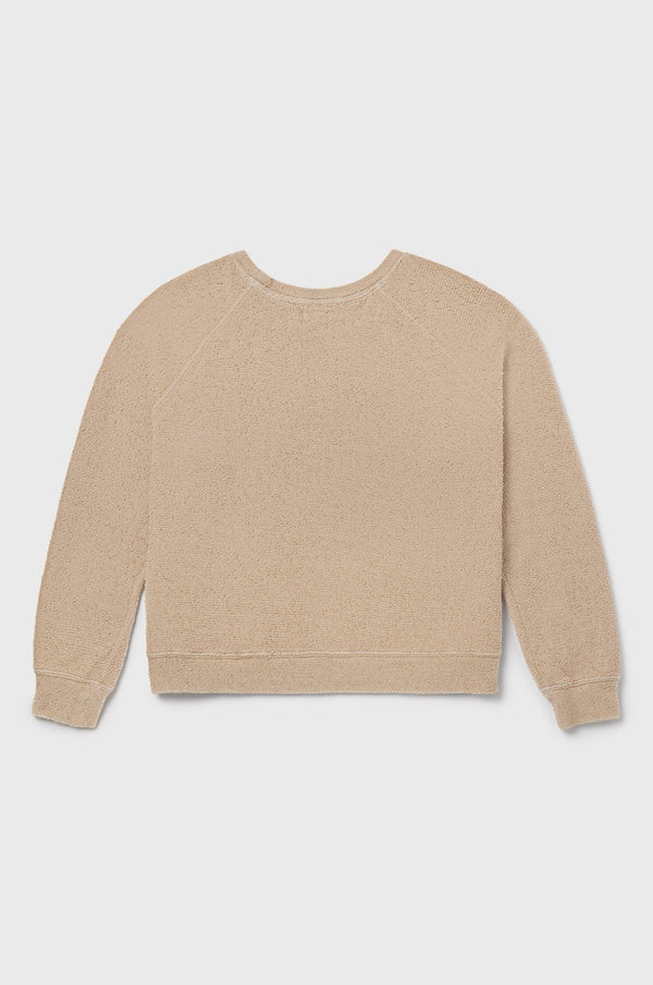 the lady & the sailor Brentwood Sweatshirt in Stone Bouclé.