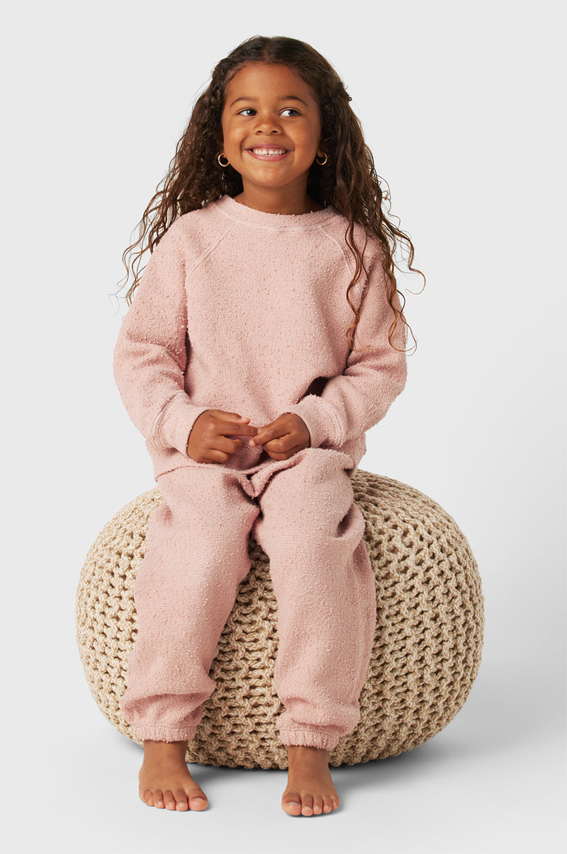 Kids Brentwood Sweatshirt in Petal Bouclé little lady & petit sailor 