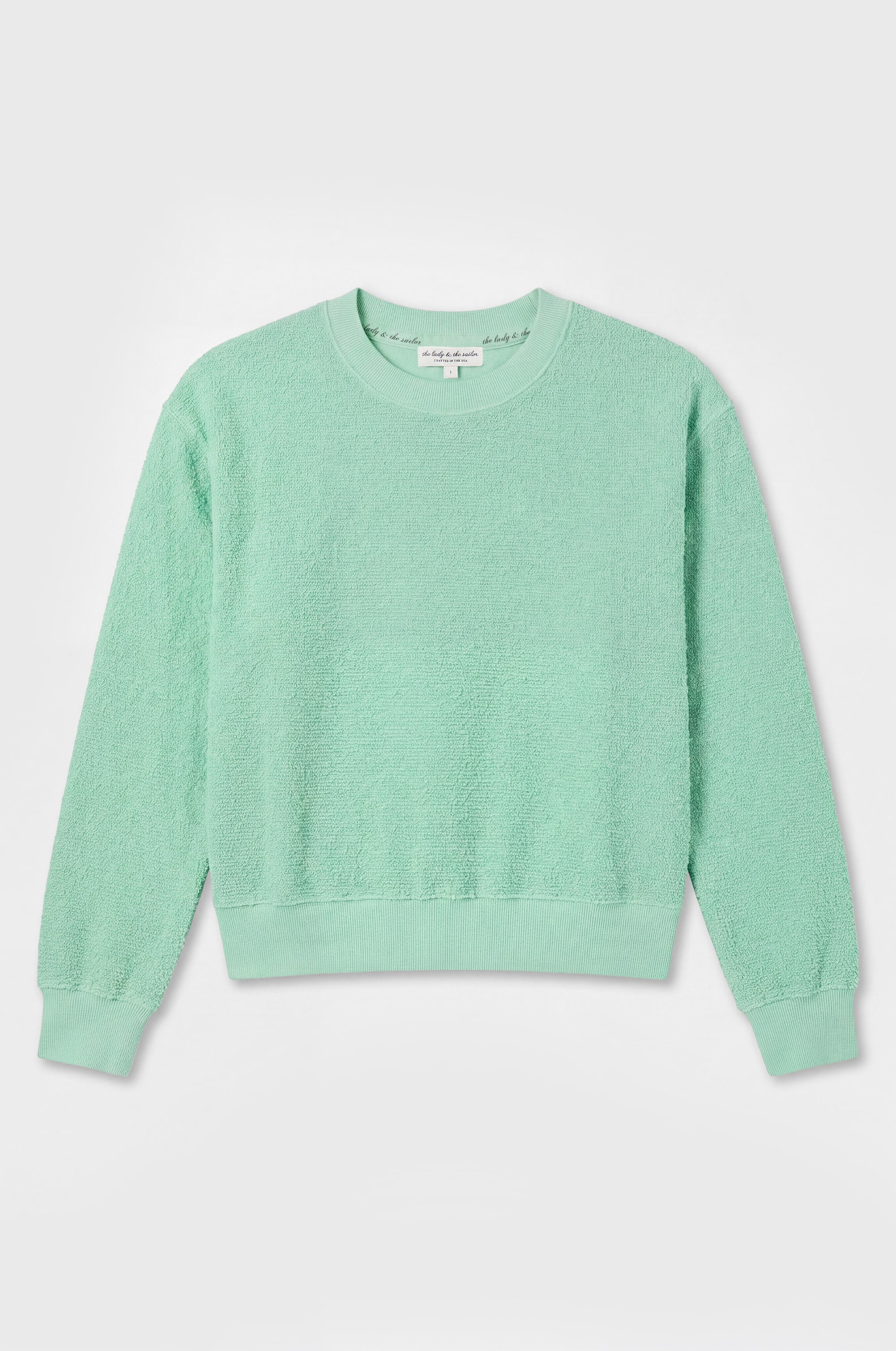 LE CLASSIQUE CREW IN MINT BOUCLÉ