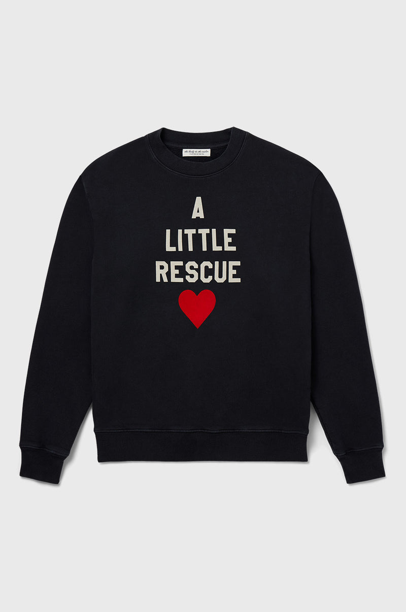 the lady & the sailor A Little Rescue Sweatshirt in vintage black.