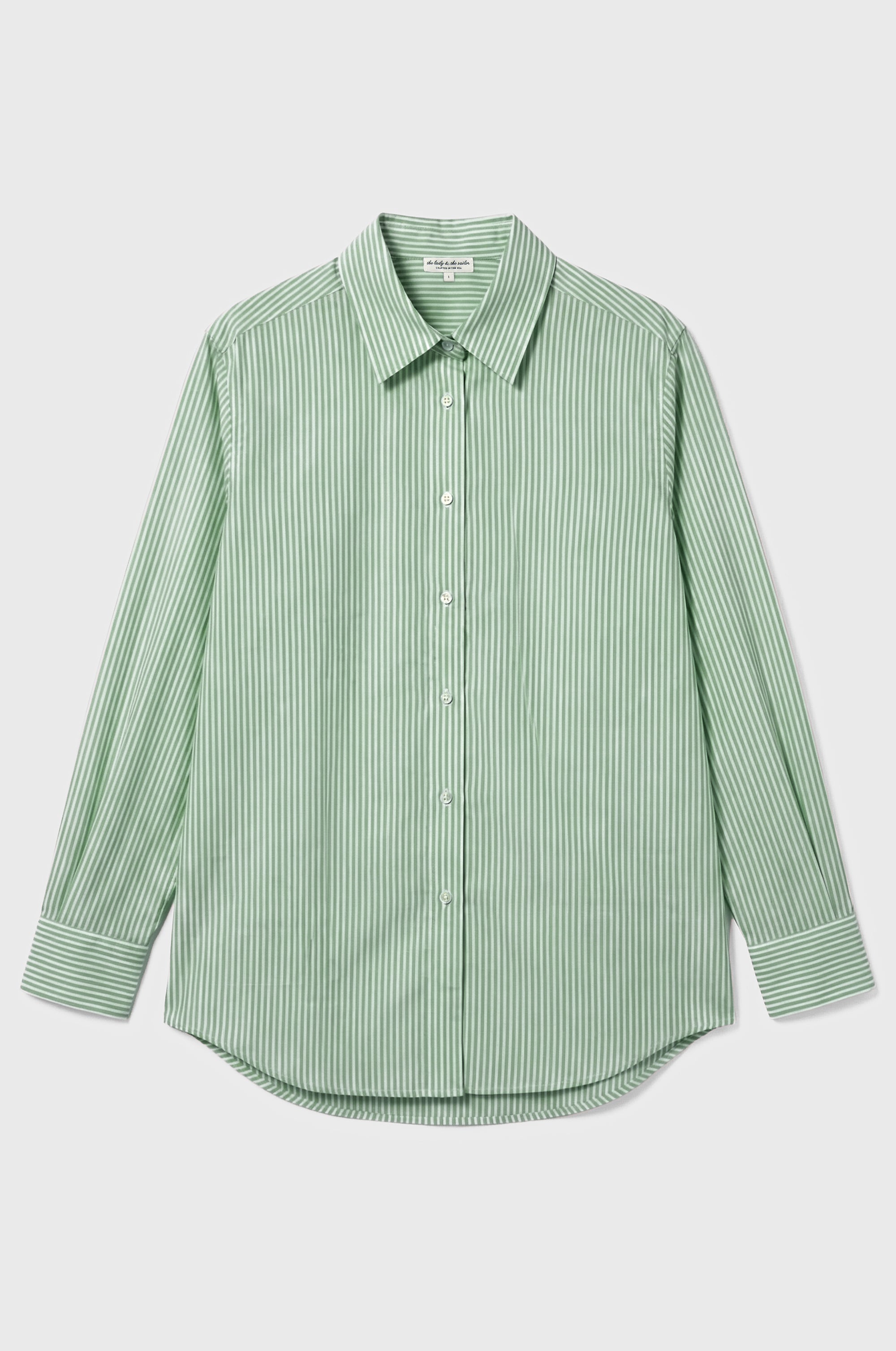 THE SUNDAY SHIRT IN PALM STRIPE POPLIN