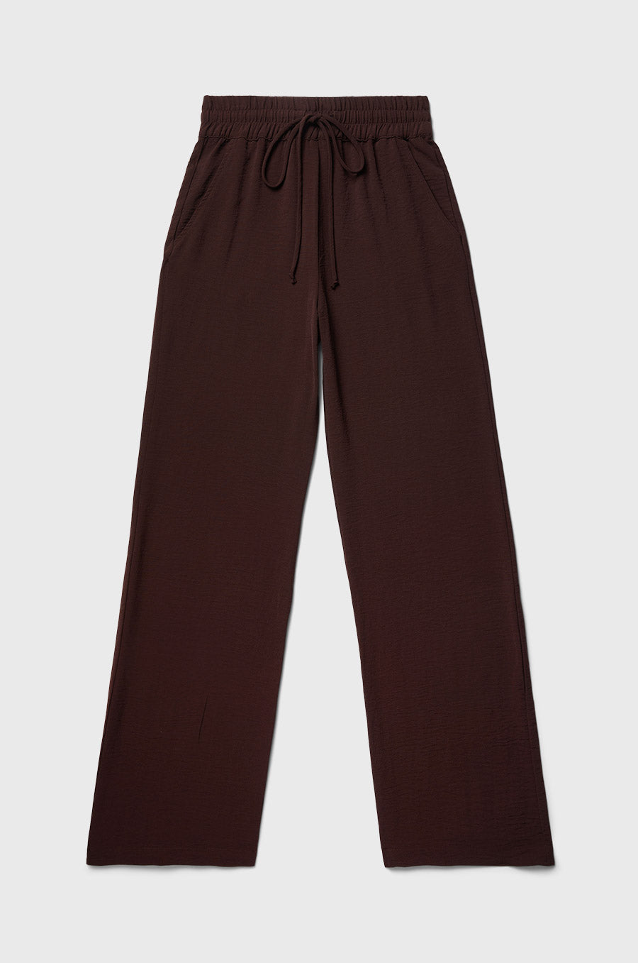 the lady & the sailor High Waisted  Drawstring Pant in Chocolate Air Flow.