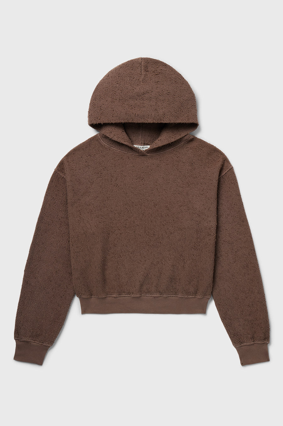 the lady and the sailor Hoodie in Bark Boucle.