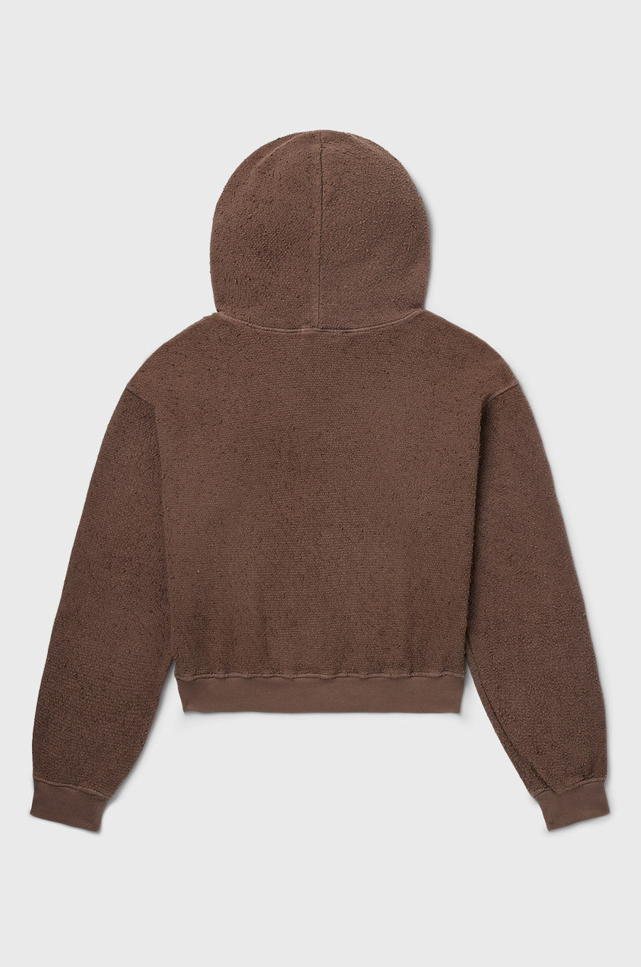 the lady and the sailor Hoodie in Bark Boucle.