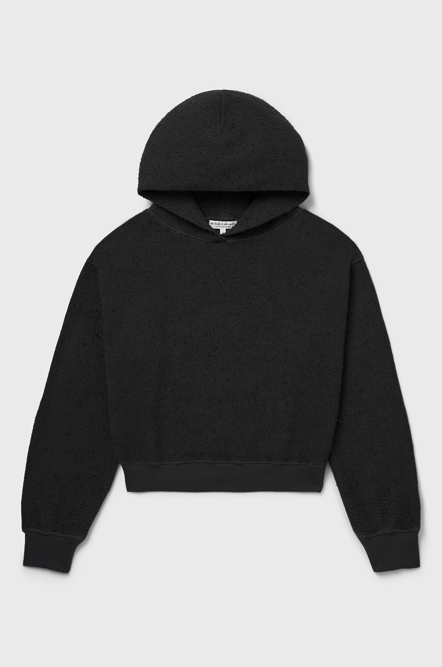 THE HOODIE IN BLACK BOUCLÉ