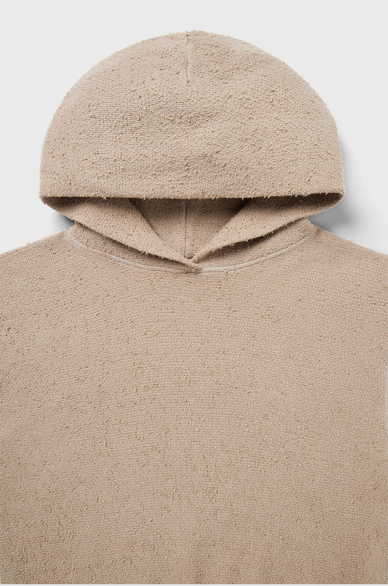 THE HOODIE IN STONE BOUCLÉ