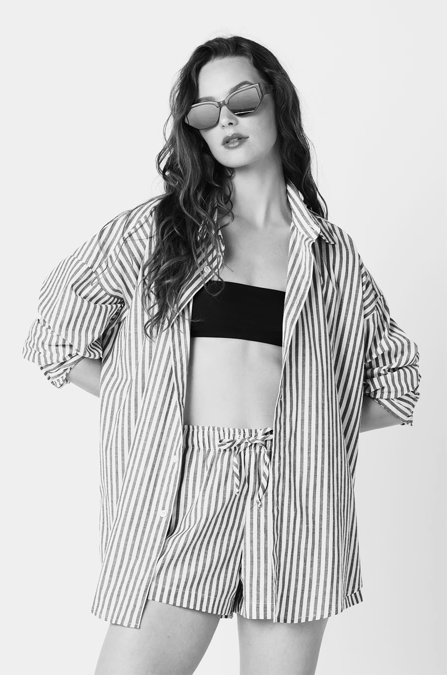 THE SUNDAY SHIRT IN TURQUOISE STRIPE POPLIN