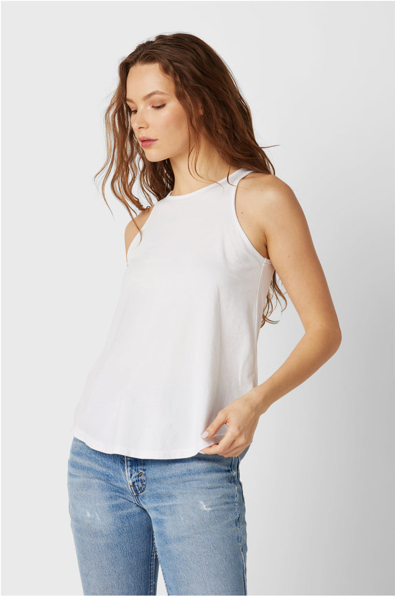 BARE TANK IN HEATHER GREY LUXE COTTON