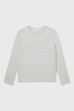 the lady & the sailor Long Sleeve Boy Tee in Grey/Natural Stripe.