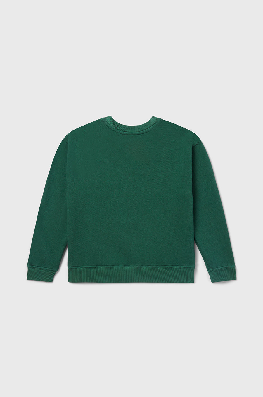 little lady & petit sailor Kids Petit Garçon Varsity Crewneck in Pine Organic Cotton