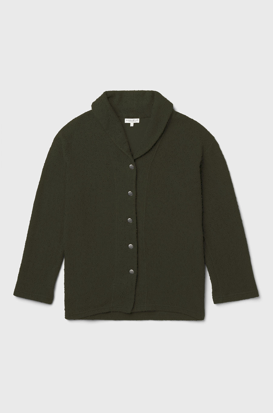 SNAP CARDI IN MOSS BOUCLÉ