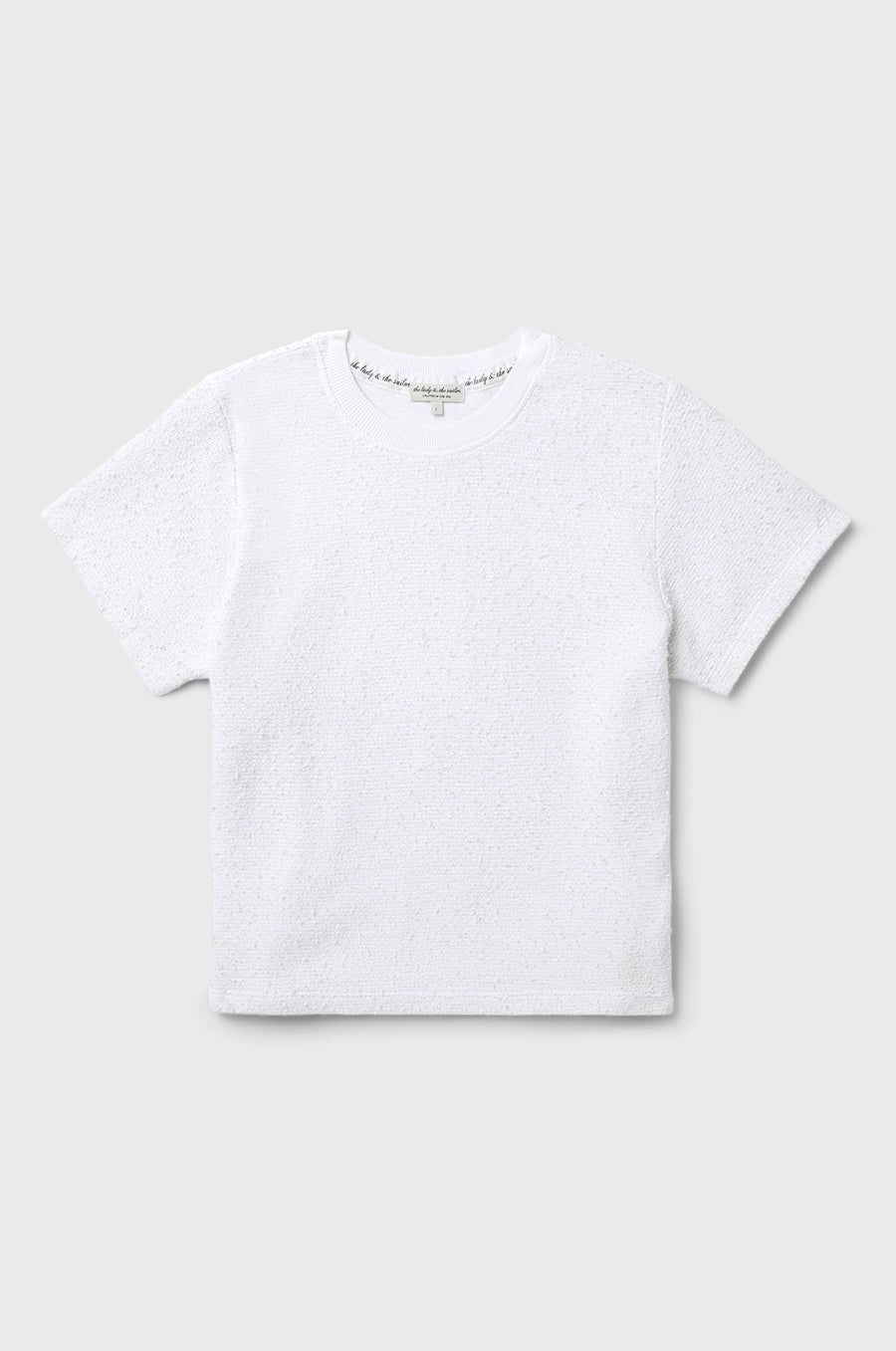 S/S CLASSIC TEE IN WHITE BOUCLÉ