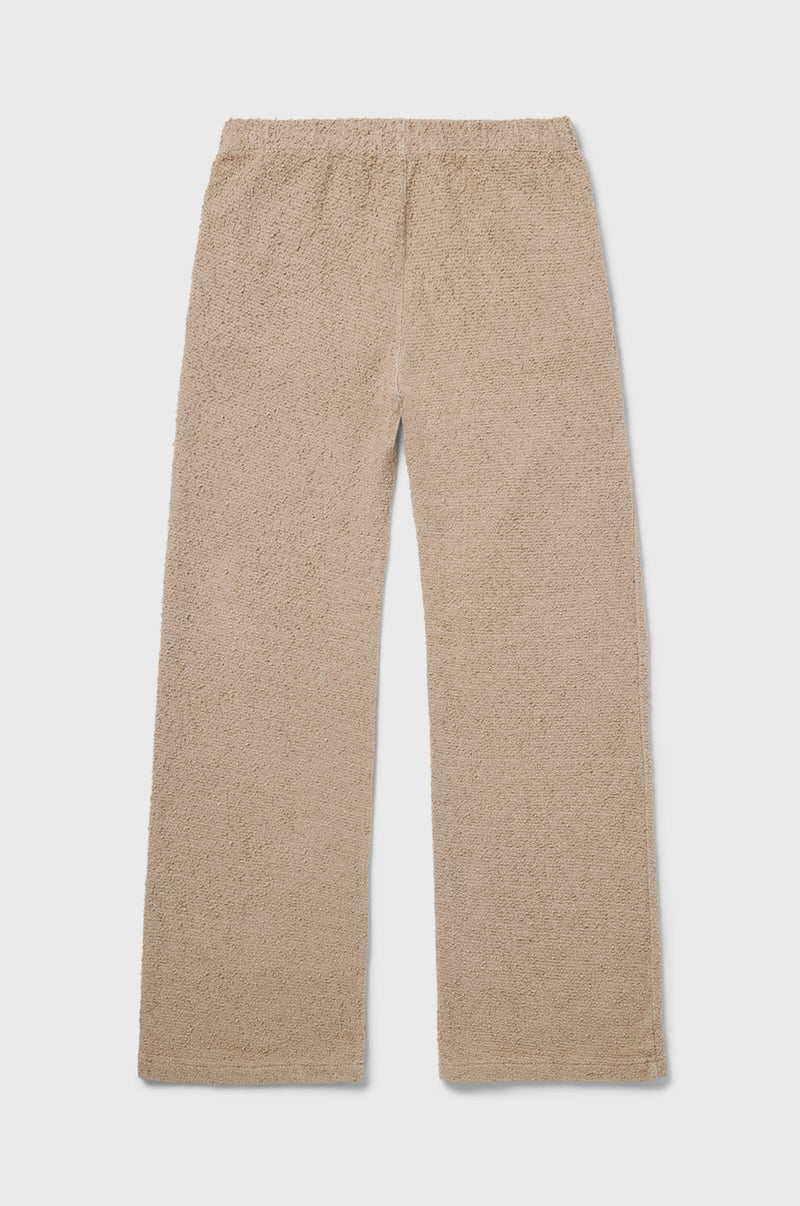 the lady and the sailor Straight Leg Sweatpant in Stone Bouclé.