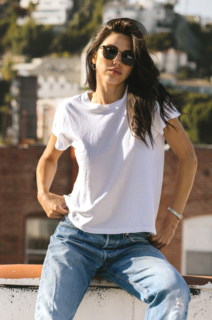 S/S BOY TEE IN WHITE COTTON LINEN