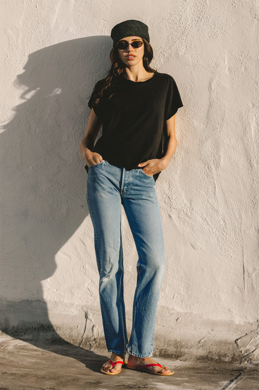 S/S BOY TEE IN BLACK COTTON LINEN