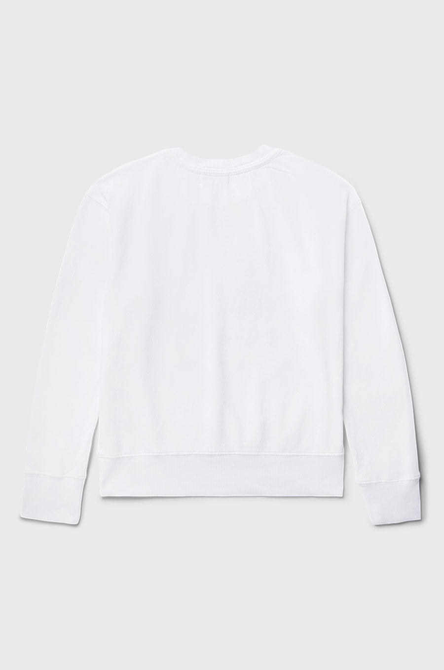 the lady & the sailor Varsity Crewneck in White Organic Cotton.