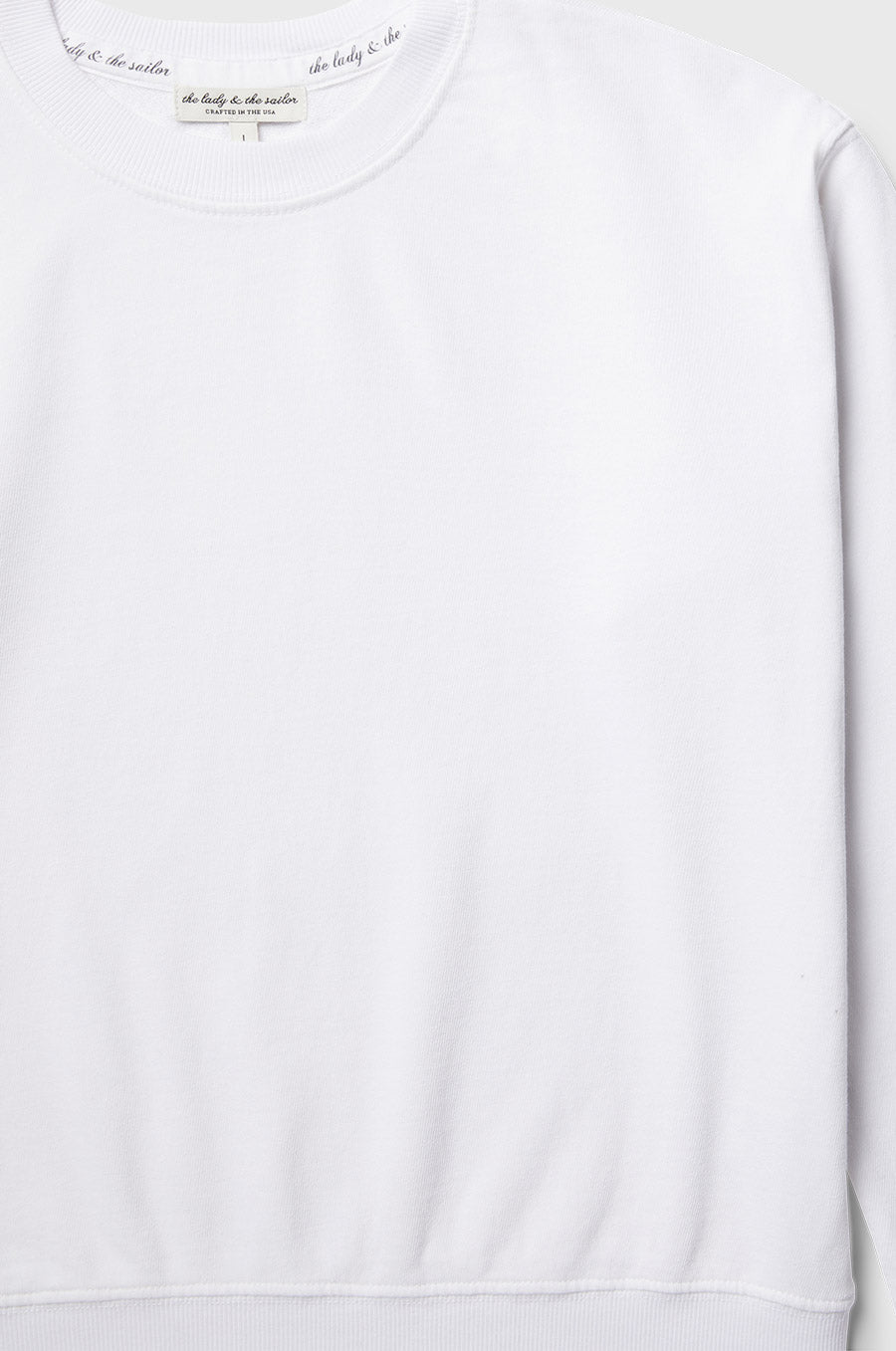 VARSITY CREWNECK IN WHITE ORGANIC COTTON