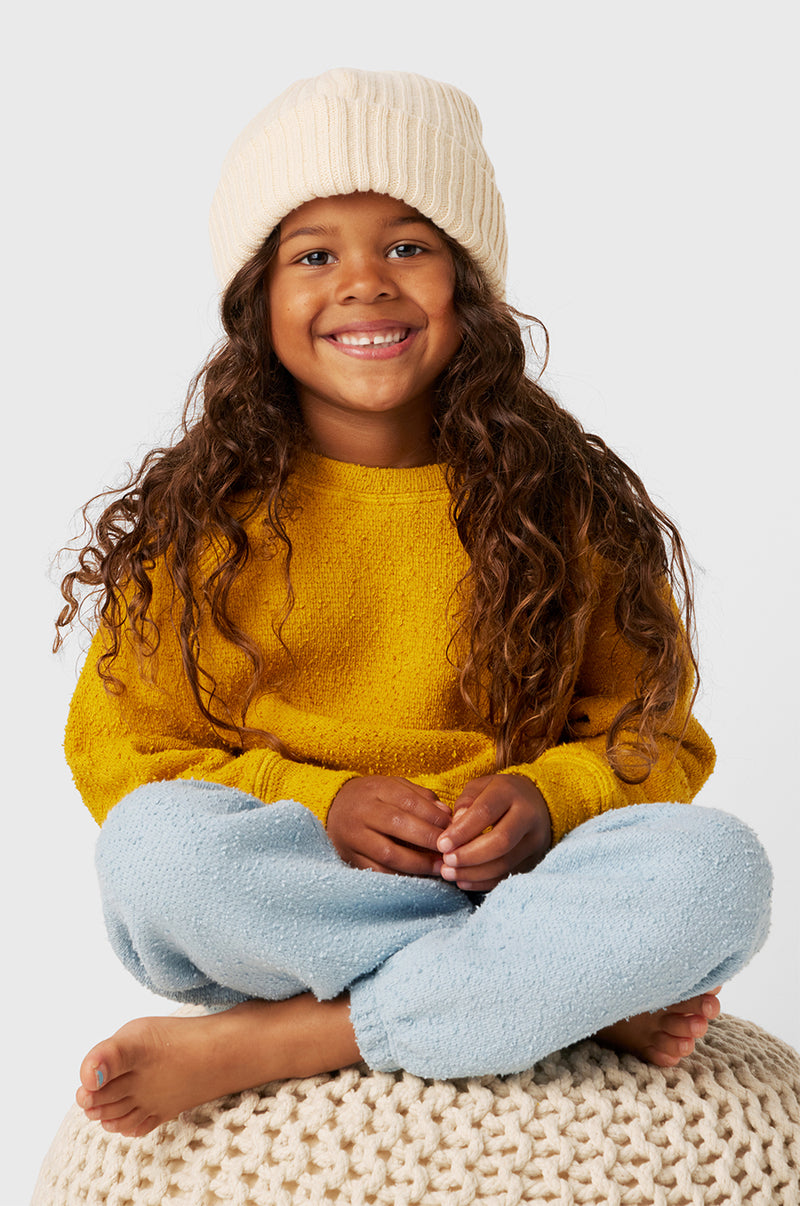 Kids Brentwood Sweatshirt in Marigold Bouclé