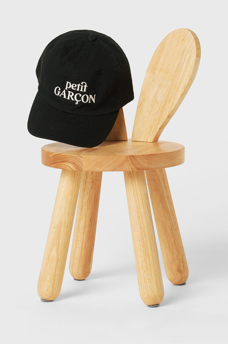 Petit Garçon Baseball Cap in Black/White little lady & petit sailor