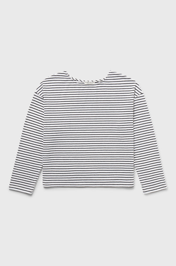 the lady & the sailor Boxy Pullover in Black Stripe.
