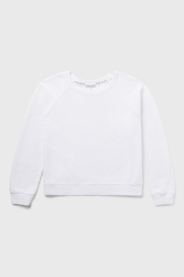 lady & the sailor Brentwood Sweatshirt in White Bouclé.