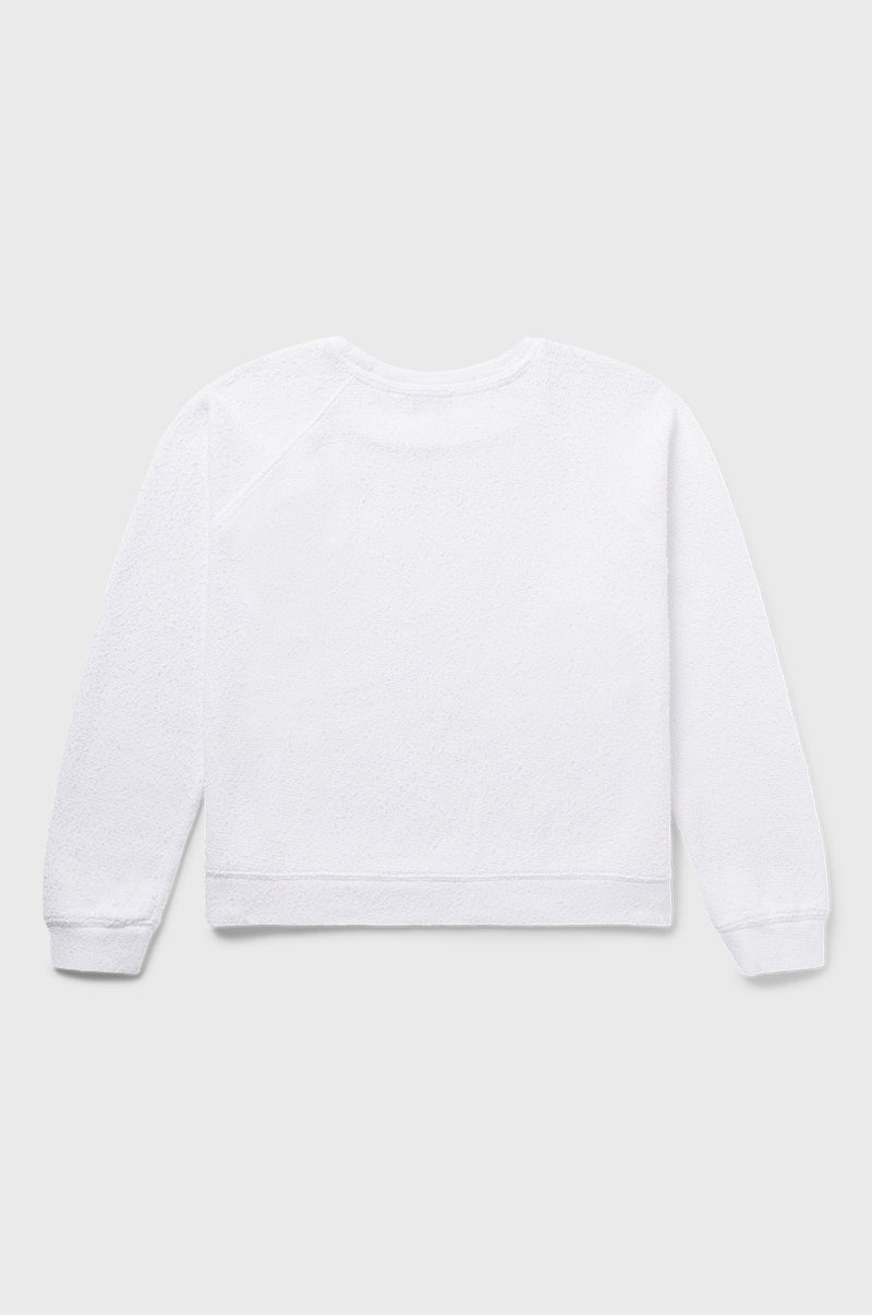 lady & the sailor Brentwood Sweatshirt in White Bouclé.