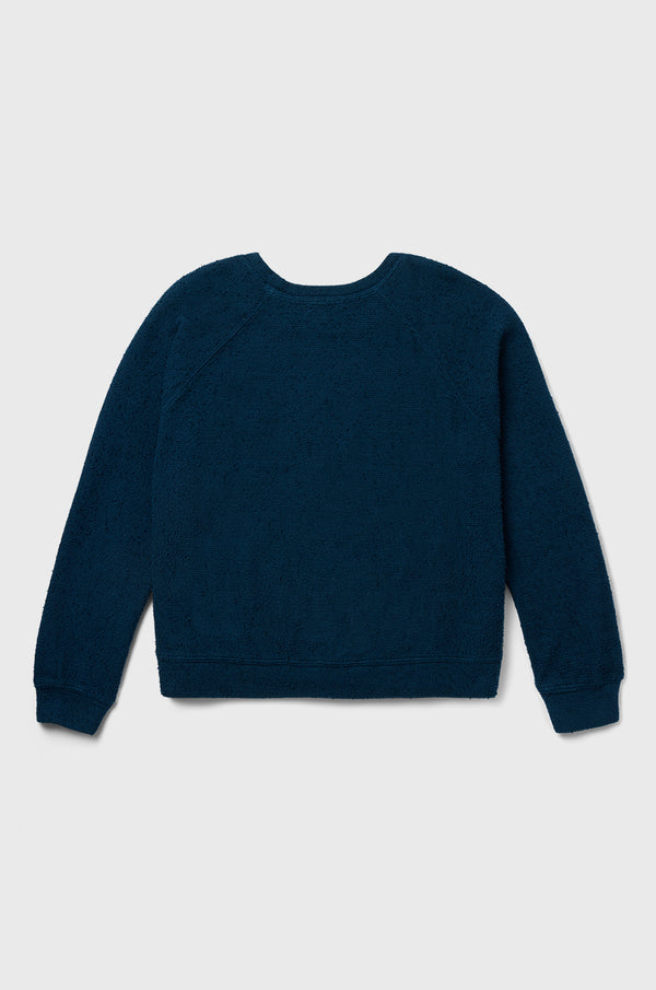 lady & the sailor Brentwood Sweatshirt in Teal Bouclé.