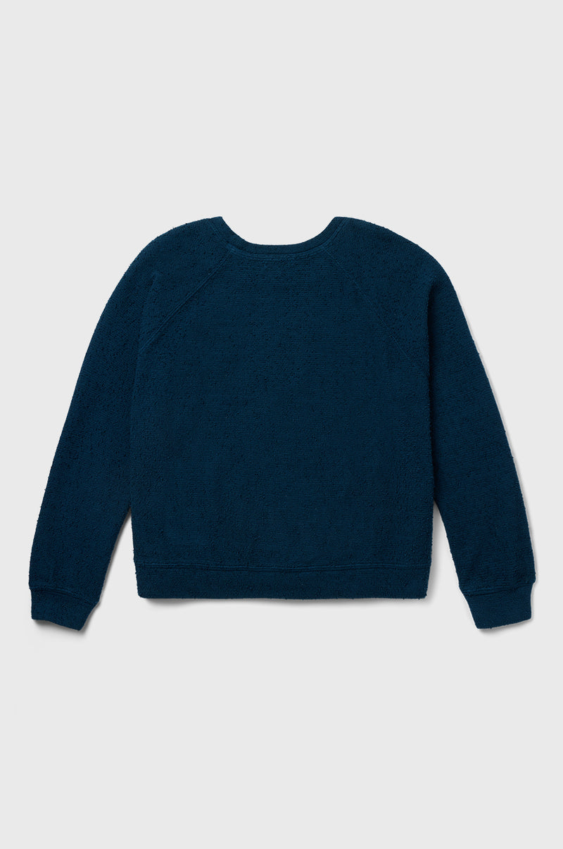 lady & the sailor Brentwood Sweatshirt in Teal Bouclé.