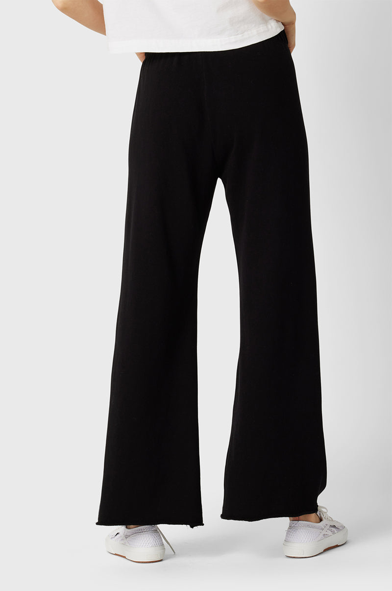 the lady & the sailor French Flare Pant in Black Organic Cotton.