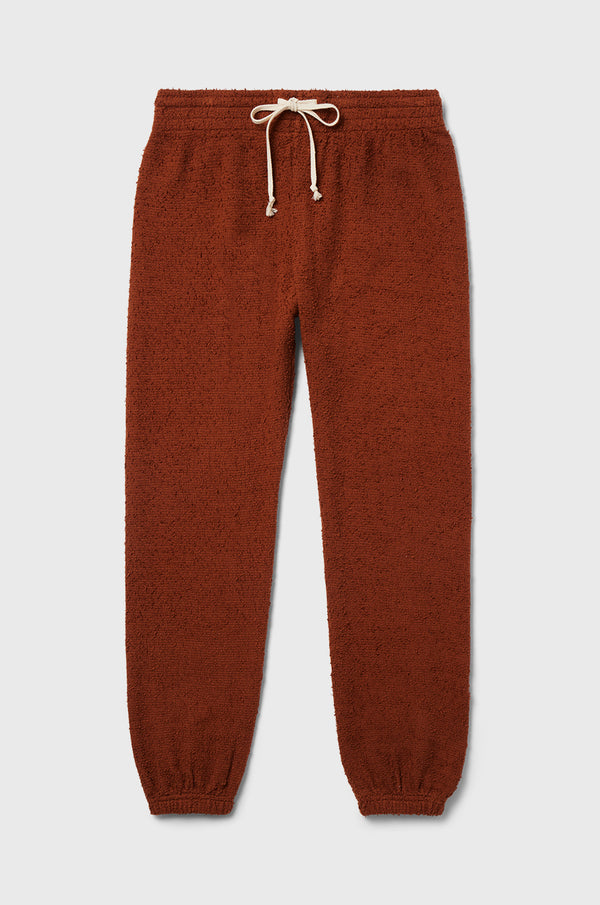 lady & the sailor Full Length Vintage Sweatpant in Copper Bouclé.