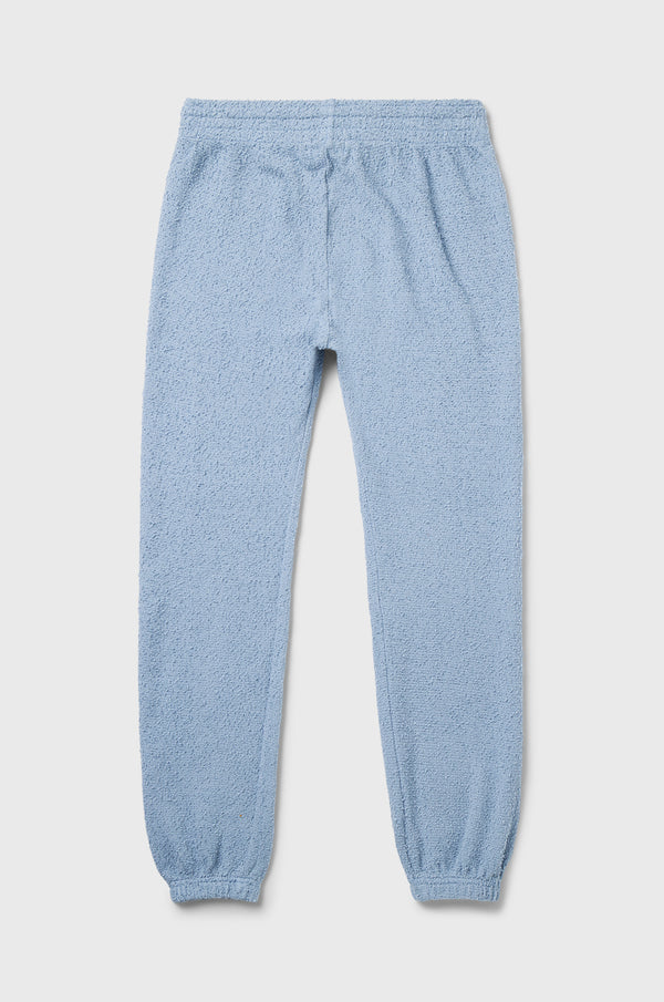 lady & the sailor Full Length Vintage Sweatpant in Dusty Blue Bouclé.