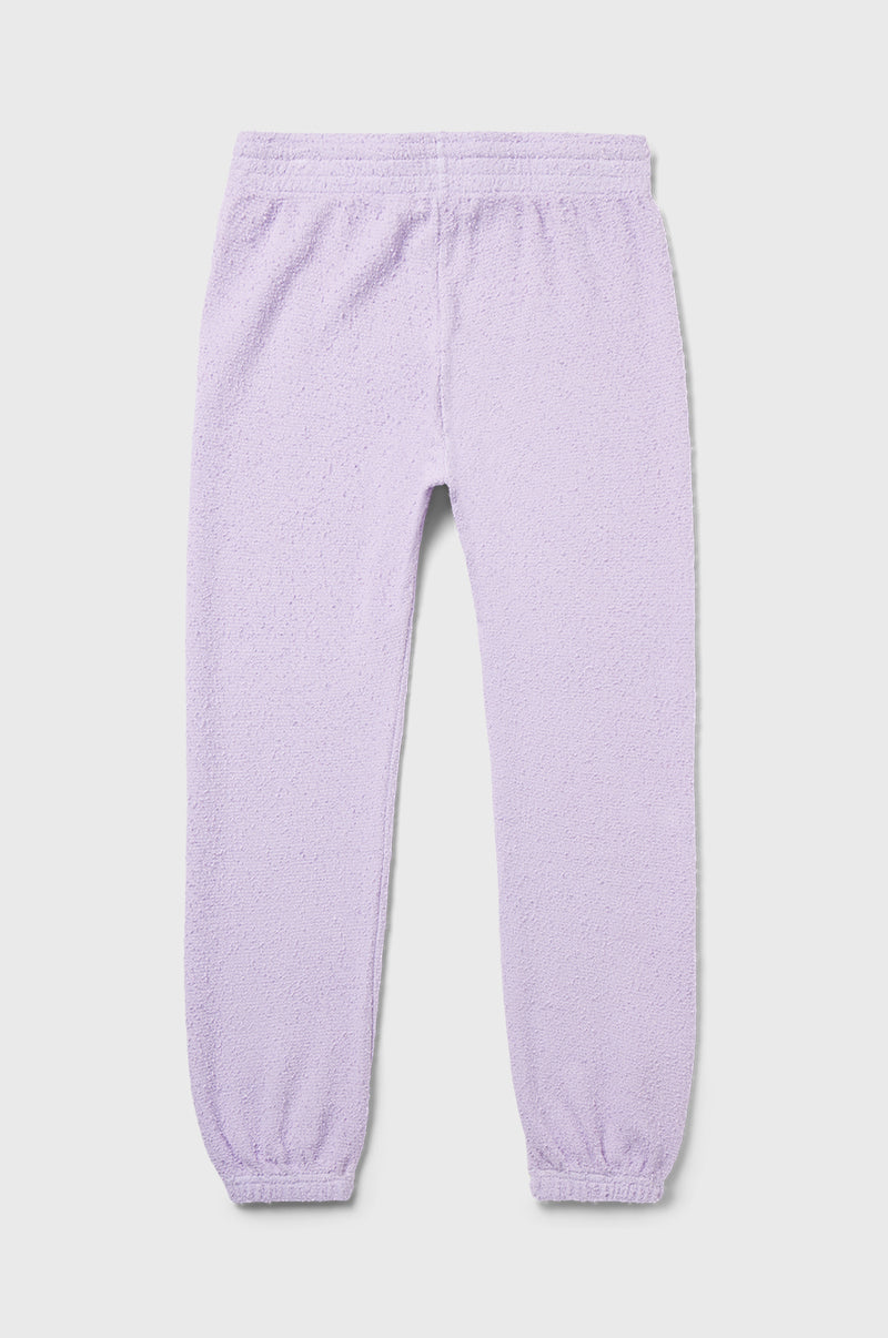 lady & the sailor Full Length Vintage Sweatpant in Lilac Bouclé.