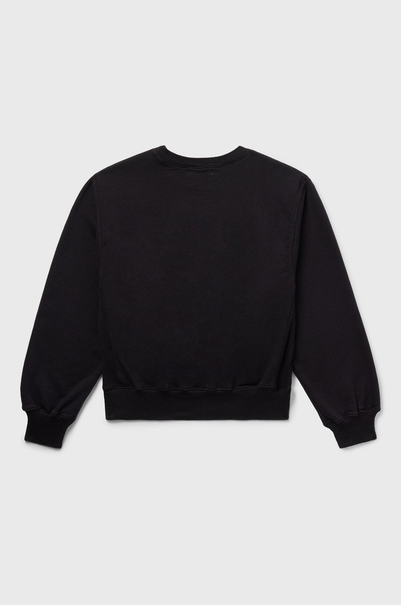 the lady & the sailor The Kristin Sweatshirt in Black Fleece.