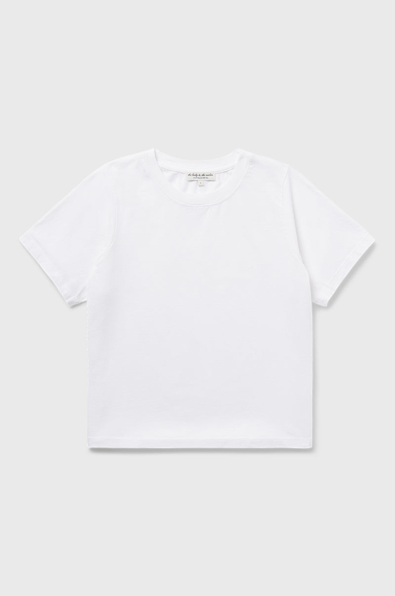 the lady & the sailor SS Classic Tee in White.